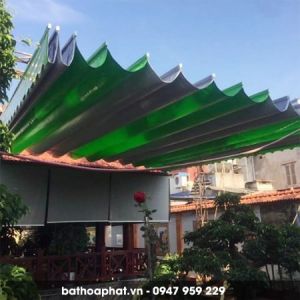 Mẫu mái xếp di động lượn sóng đẹp 2018 được Hòa Phát thi công