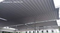 Hình ảnh mái xếp kéo lượn sóng ngoài trời khổ lớn mới thi công