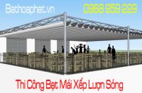 Lắp bạt mái xếp lượn sóng cho nhà hàng, quán nhậu tại Hà Nội